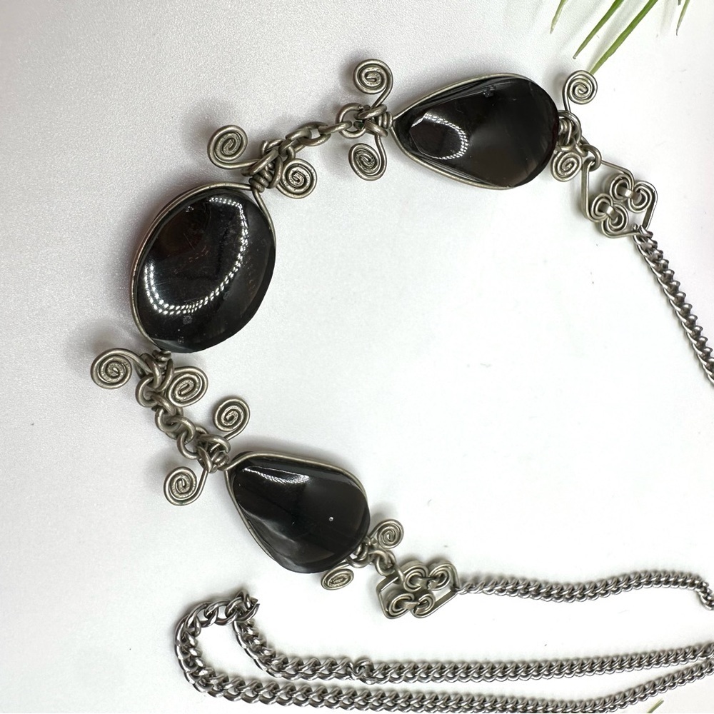 VINTAGE⚜️SMOKY QUARTZ Ornate Detailed Necklace - Picture 5 of 6